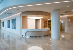Reception counters in project Сlinical hospital of the Mother and Child